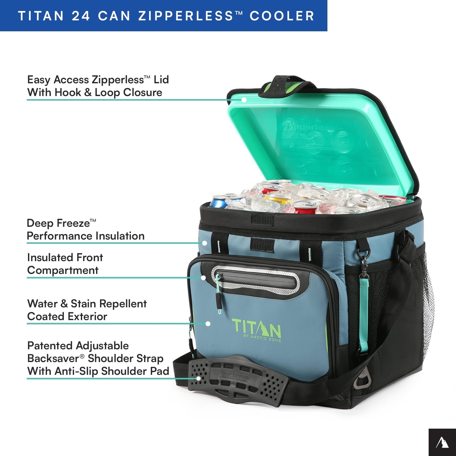 Titan by Arctic Zone 24 Can Zipperless Soft Cooler, Pine