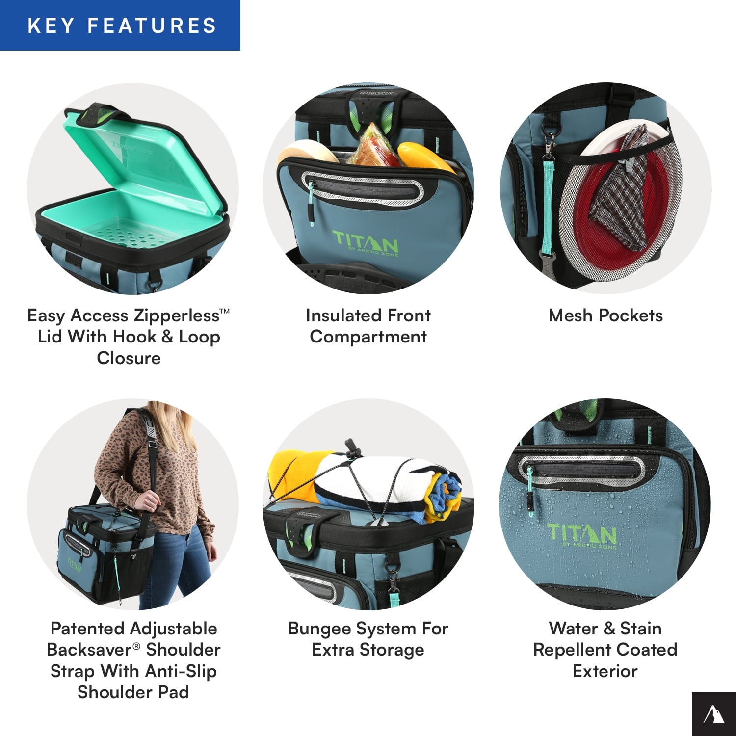 Titan by Arctic Zone 24 Can Zipperless Soft Cooler, Pine