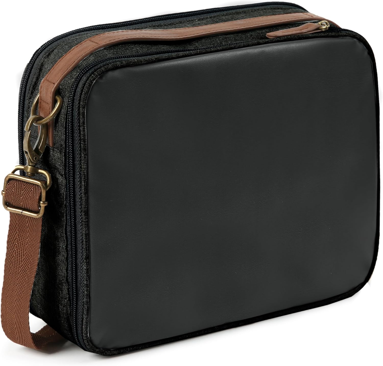 Arctic Zone Canvas Heathered Eco Expandable Lunch Pack - Insulated Lunch Bag, Black