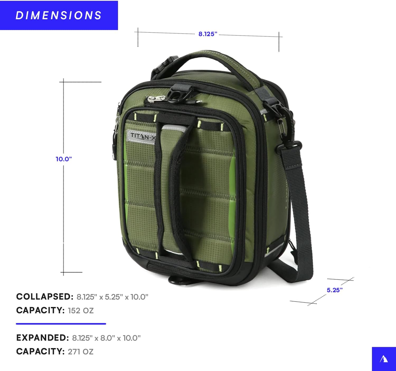 Titan High Performance Fridge Cold Expandable Insulated Lunch Pack - Blue