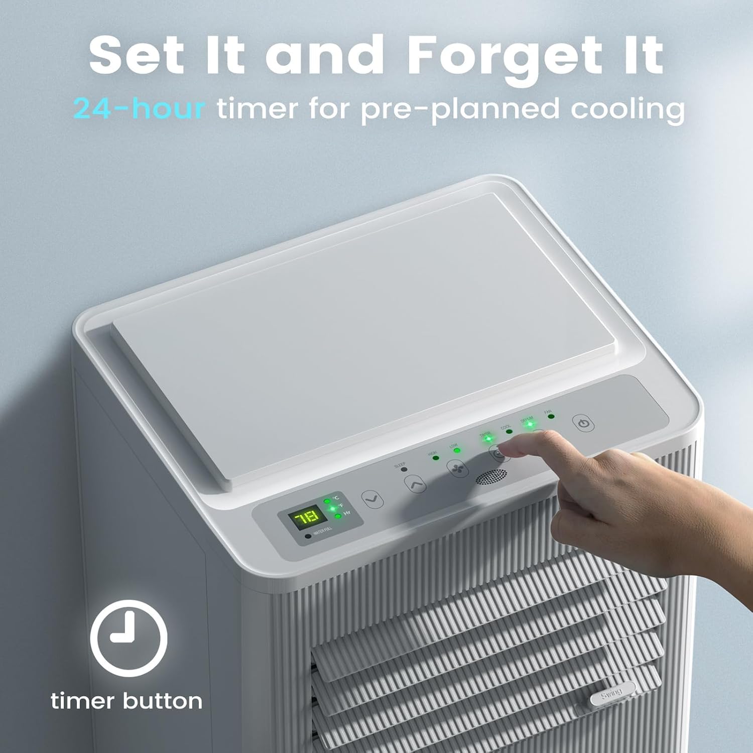 Air Choice Portable Air Conditioner, 8000 BTU Air Conditioner Portable for Room Up to 450 Sq.Ft, Remote Control, 24H Timer, Dehumidifier & Fan Modes, 3-in-1 AC Unit with Window Kit for Home Office 8,000 BTU(with drain hose)