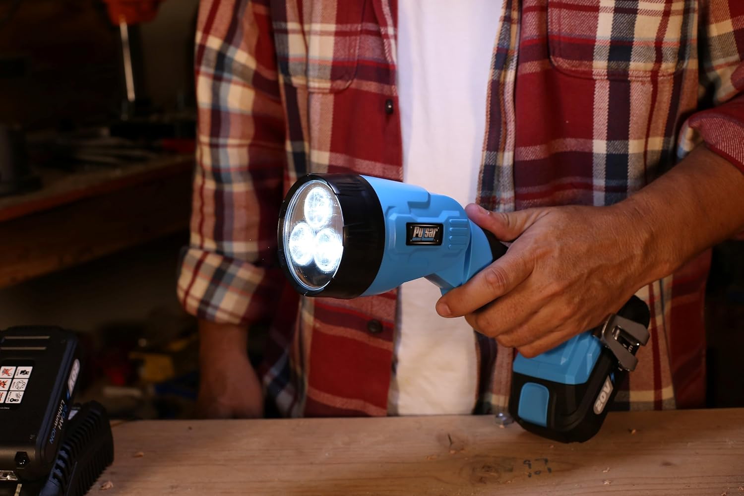 Pulsar 20V Cordless 1.3Ah Lithium-Ion Drill/Driver & Work Light Kit, Featuring A 19+1 Torque Setting Drill, an Adjustable & Freestanding LED Work Light (Kit Includes Battery & Charger), PT25LK
