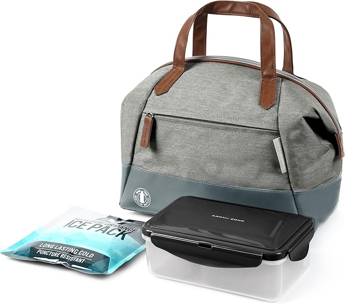 Arctic Zone Heathered Eco Lunch Tote w/ Included Accessories, Wine