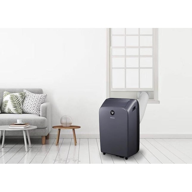 Hisense 7500-BTU DOE (115-Volt) Light Gray Front Panel with Dark Gray Back Cover Portable Air Conditioner with Remote Cools 400-sq ft (Refurbished)