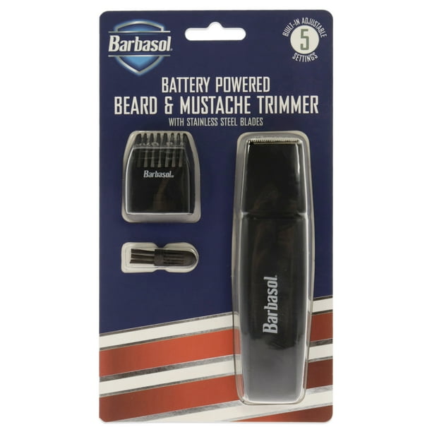 Barbasol Battery Powered Beard & Mustache Trimmer with Stainless Steel Blades