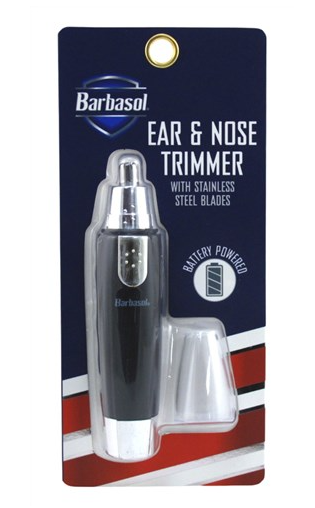 Portable Battery Powered Ear and Nose Trimmer with Stainless Steel Blades
