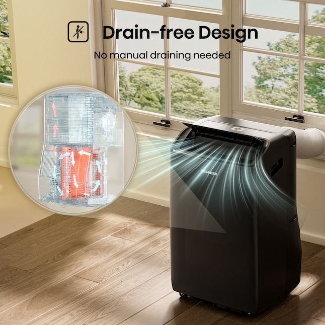 Hisense 10000 BTU DOE 115-Volt Vented Medium Room Smart Portable Air Conditioner Remote Included (Refurbished)