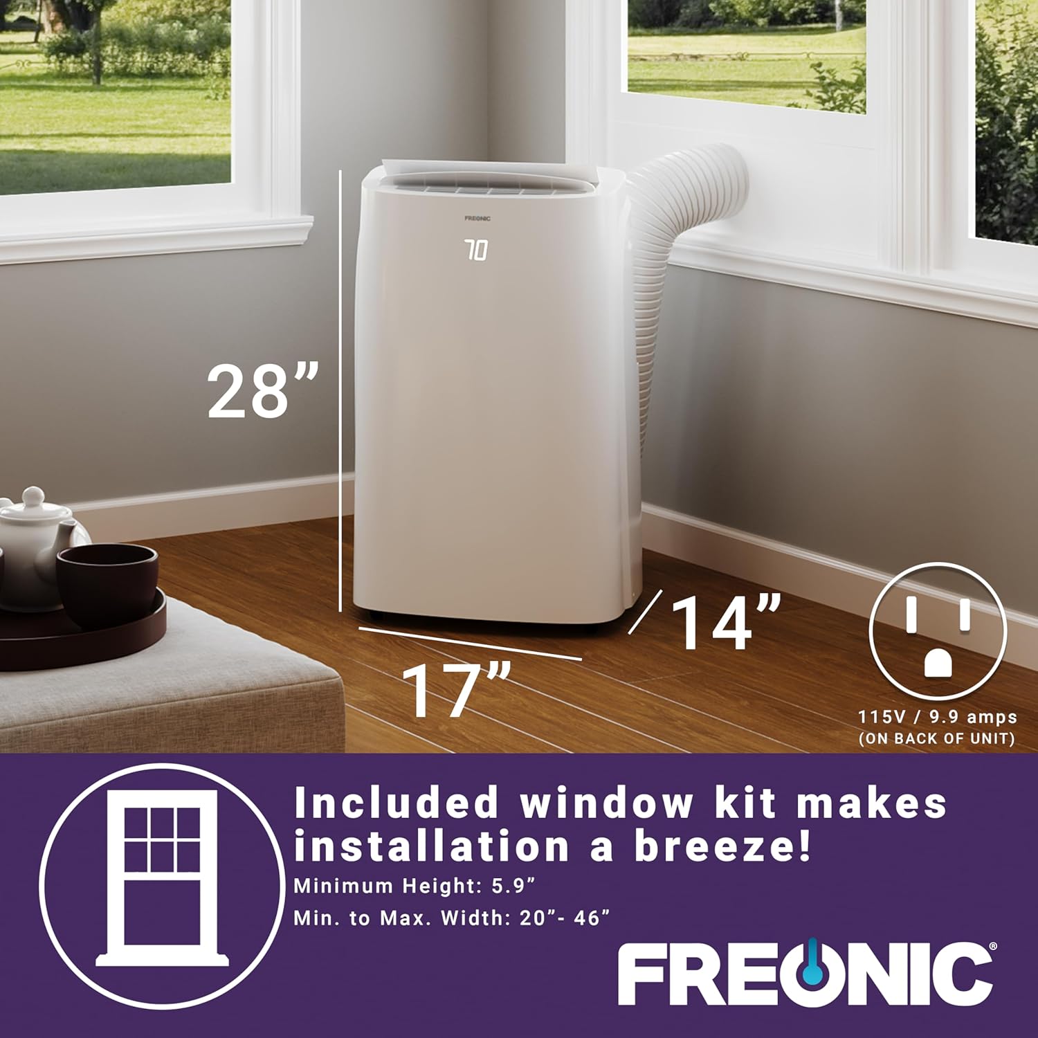 FREON 12,000 BTU (8,150 BTU DOE) Portable Air Conditioner