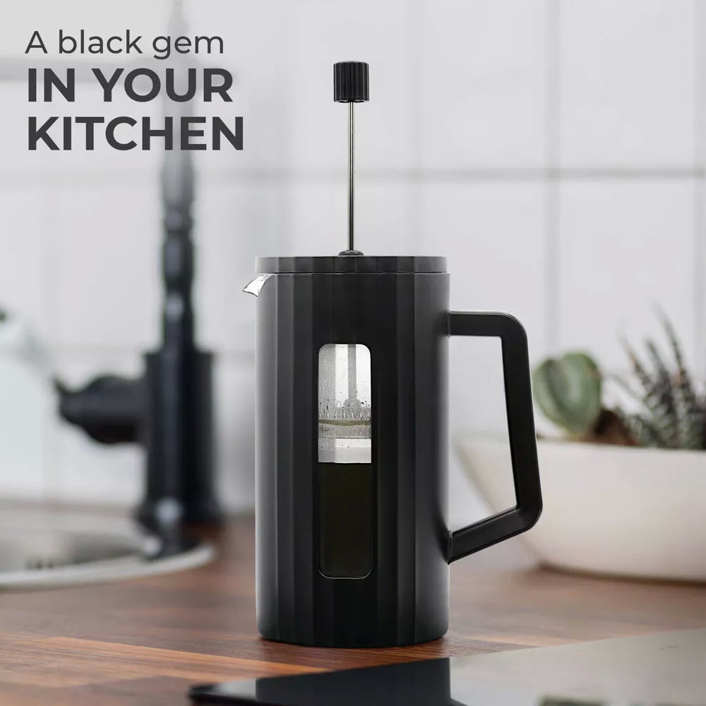 Kaffe French Press Coffee/Tea Maker - 1 Liter, Black