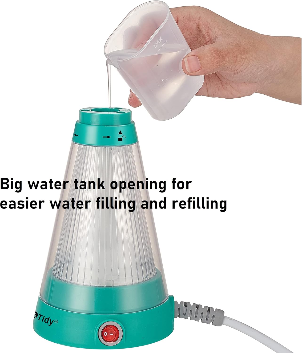 True & Tidy, Steam Hand Held Steamer with Stainless Steel Nozzle, Includes Fabric Brush and Water Cup, Teal