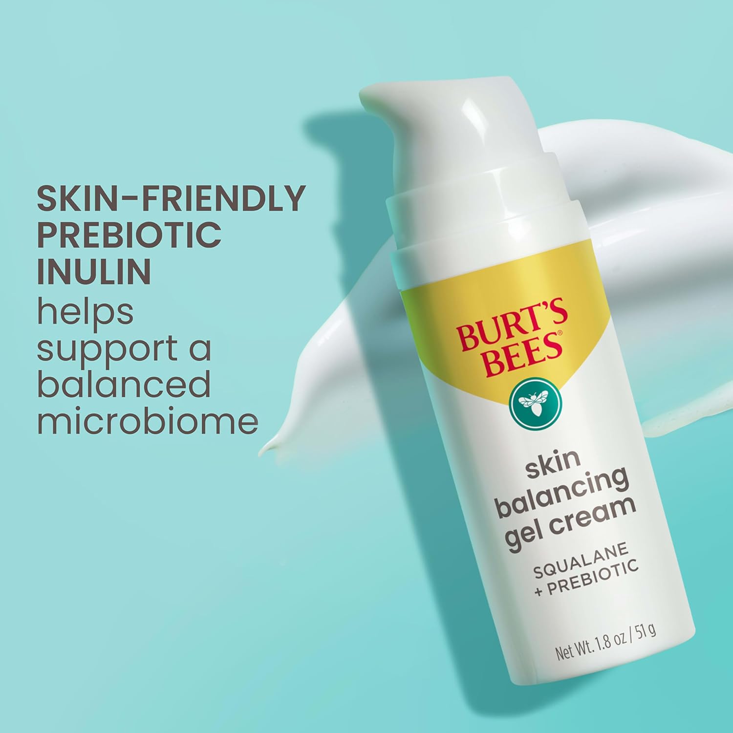 Burts Bees Clear and Balanced Skin Balancing Gel Cream With Squalane and Prebiotic, Gel Moisturizer for Breakout-Prone Skin, 1.8 oz. Bottle 1.8 Ounce (Pack of 1)