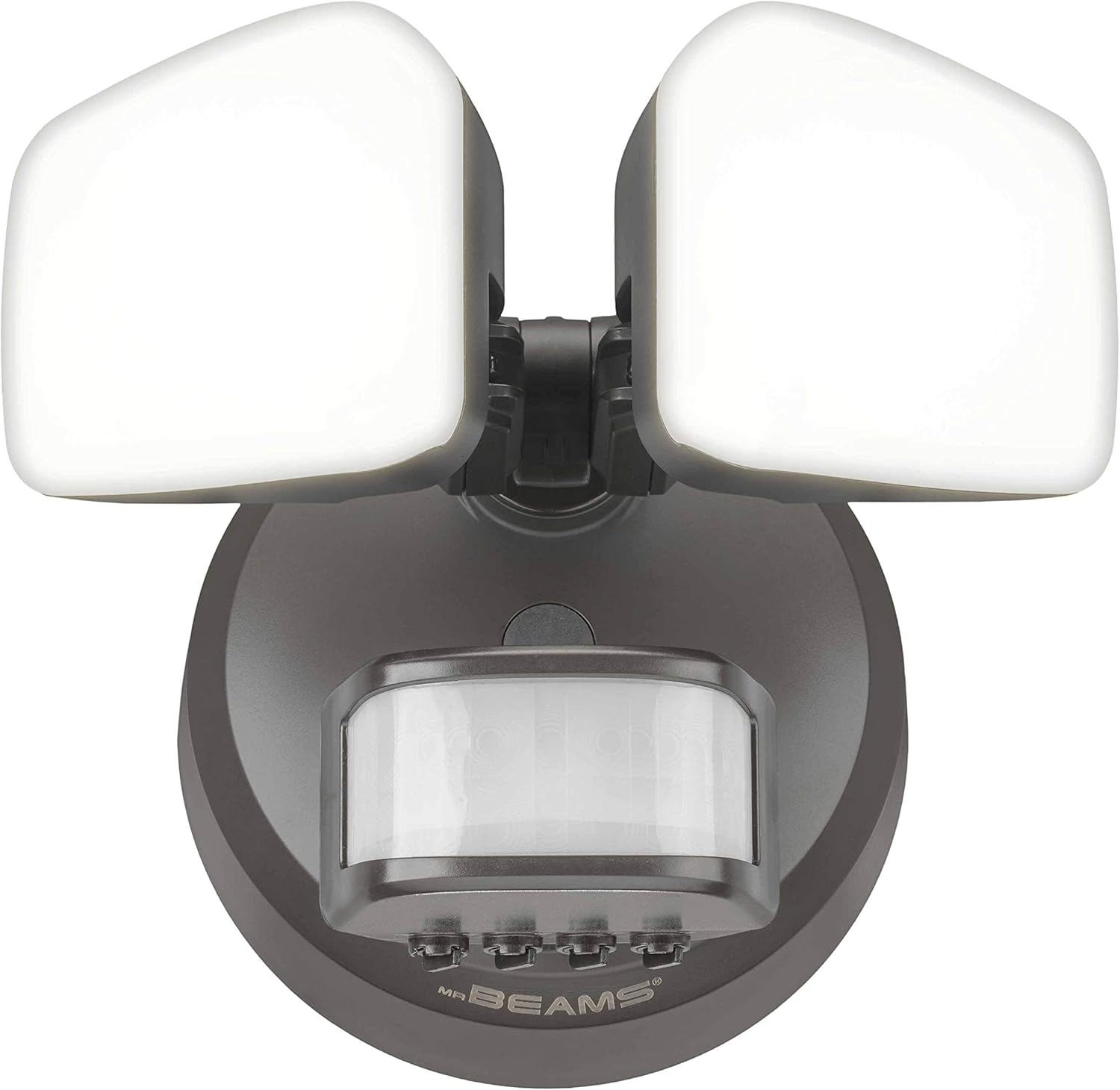 Mr Beams Wired Pro 2-Head Outdoor Motion Sensing LED Security Light, 2700 Lumens, Bronze