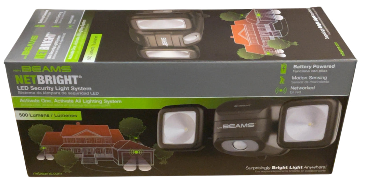 Mr Beams 120-Degree Battery-operated LED Brown 2-Head Motion-Activated Flood Light 500-Lumen