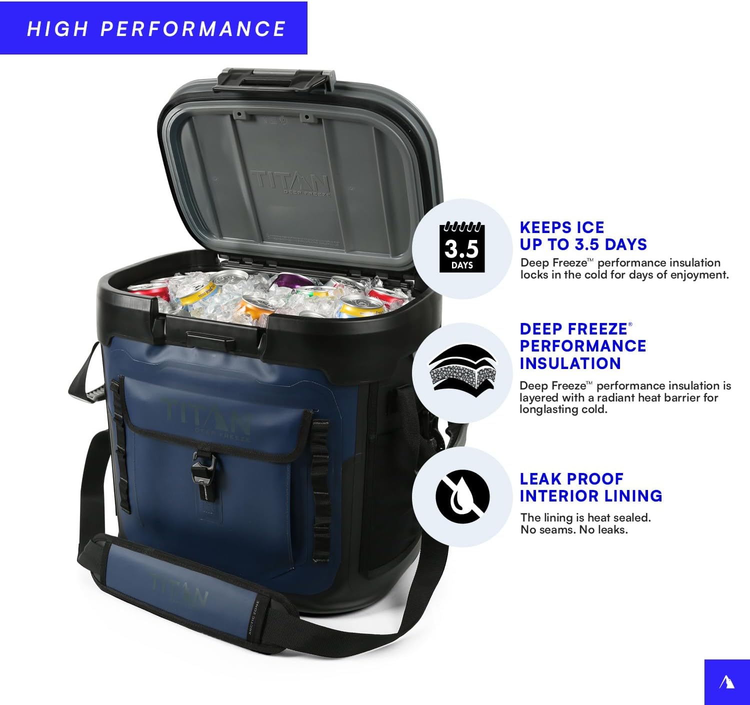 Titan by Arctic Zone Deep Freeze Cooler Zipperless Cooler, Cold Front