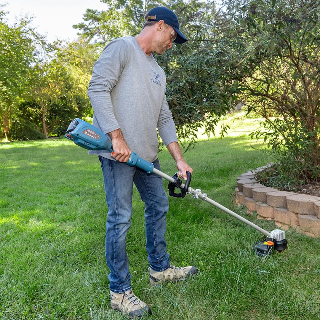 SENIX X5 58 Volt Max* Cordless Brushless Grass Trimmer and Edger Lawn Tool, Straight Shaft, 13-Inch Max Cutting Width, Bump Feed, 2.5 Ah Battery and Charger Included (GTSX5-M)