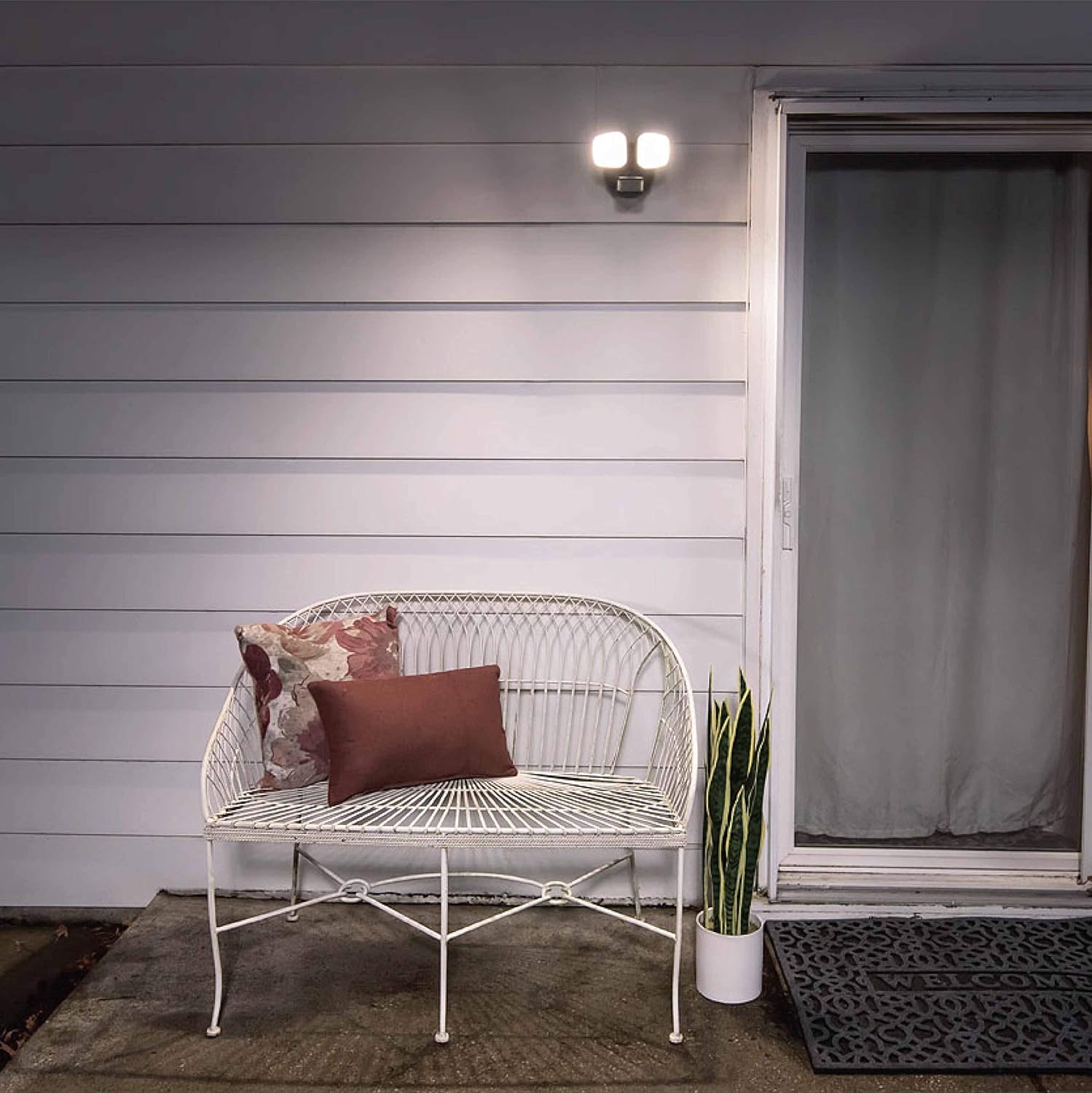 Mr Beams Wired Pro 2-Head Outdoor Motion Sensing LED Security Light, 2700 Lumens, White