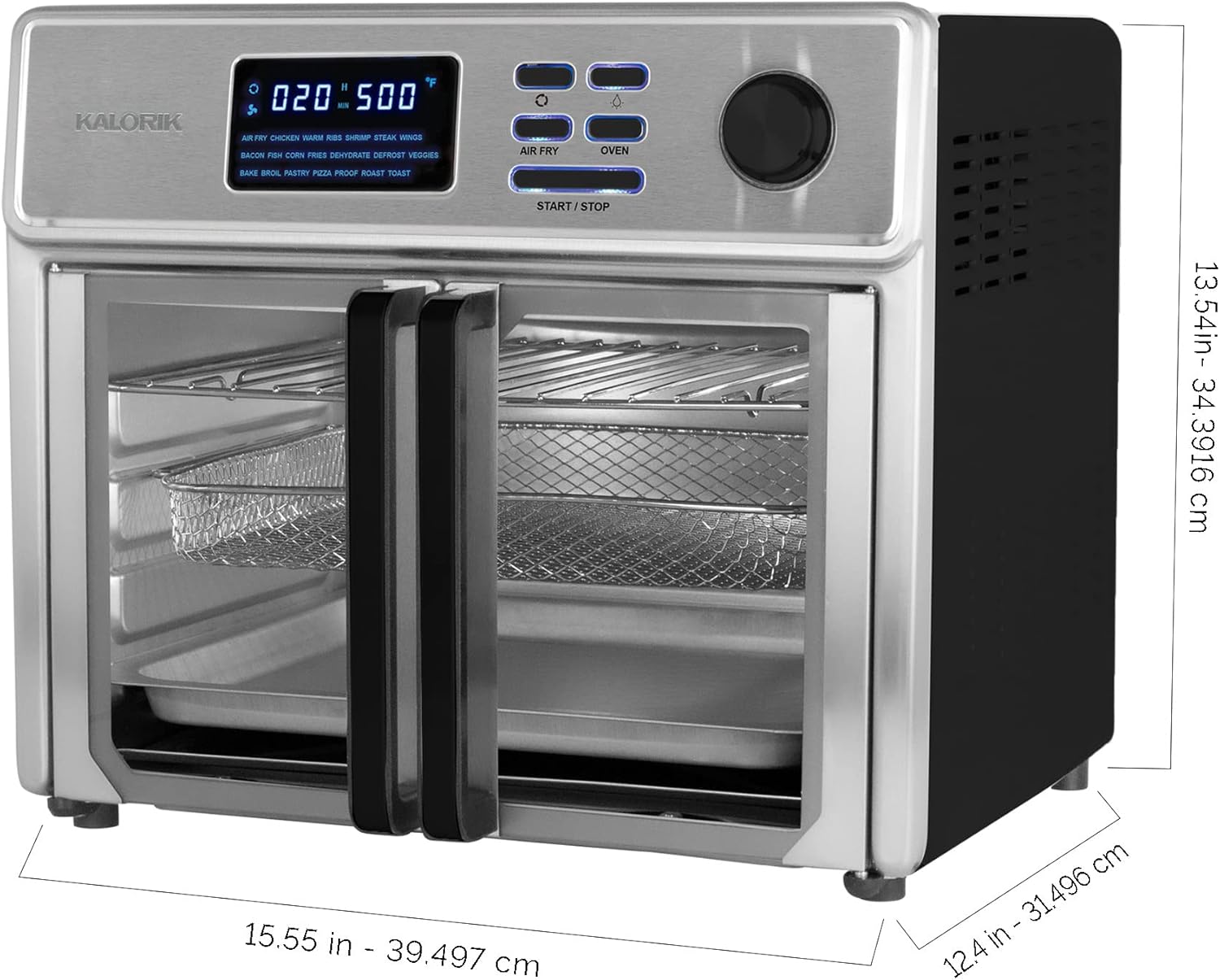 Kalorik MAXX Complete Digital 26 Quart Air Fryer Oven, Stainless Steel