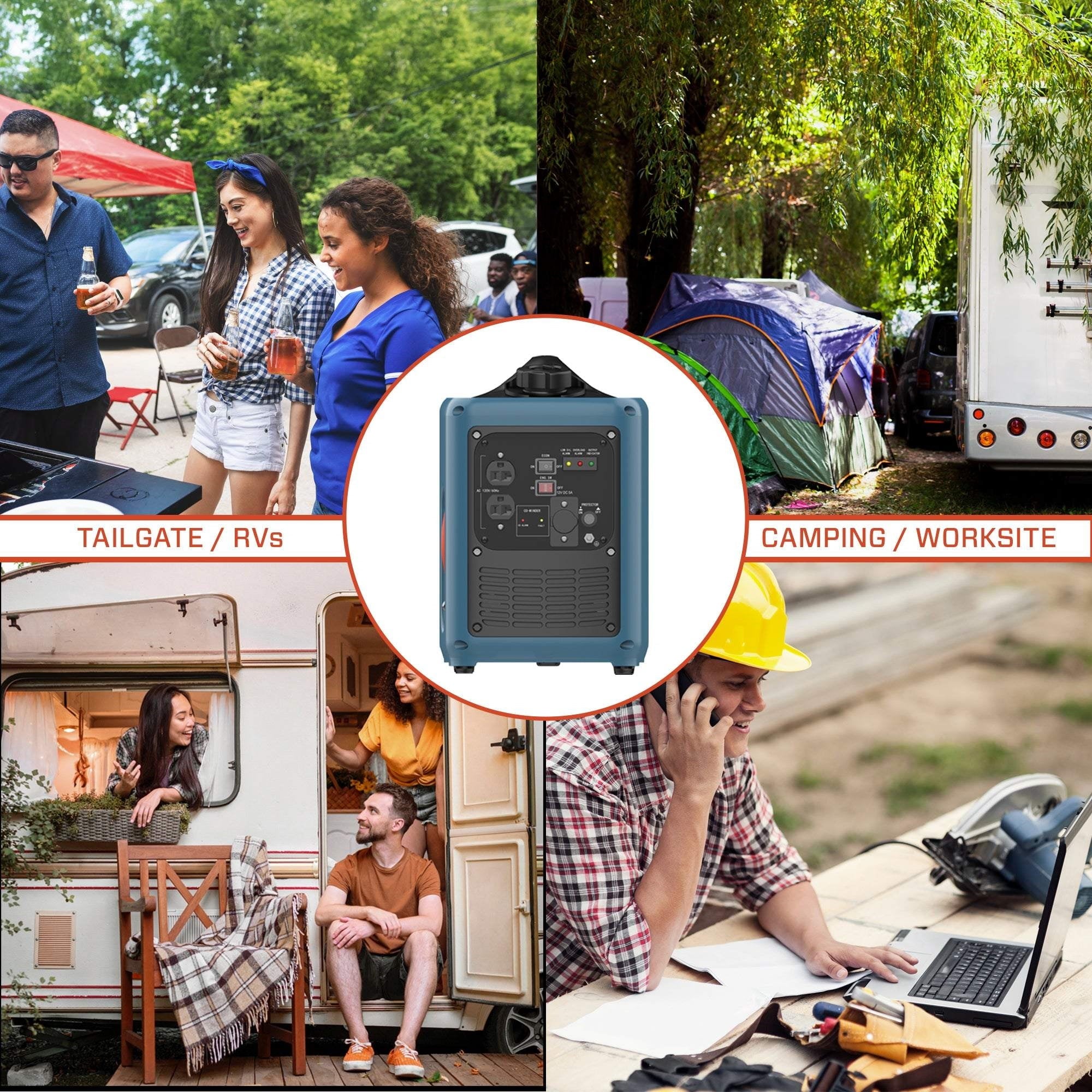 SENIX 1000W Portable Inverter Gas Generator,Gasoline-Powered Generator, CO Detect,Super Quiet & Lightweight,Low Oil Shutdown for Home Backup and Camping