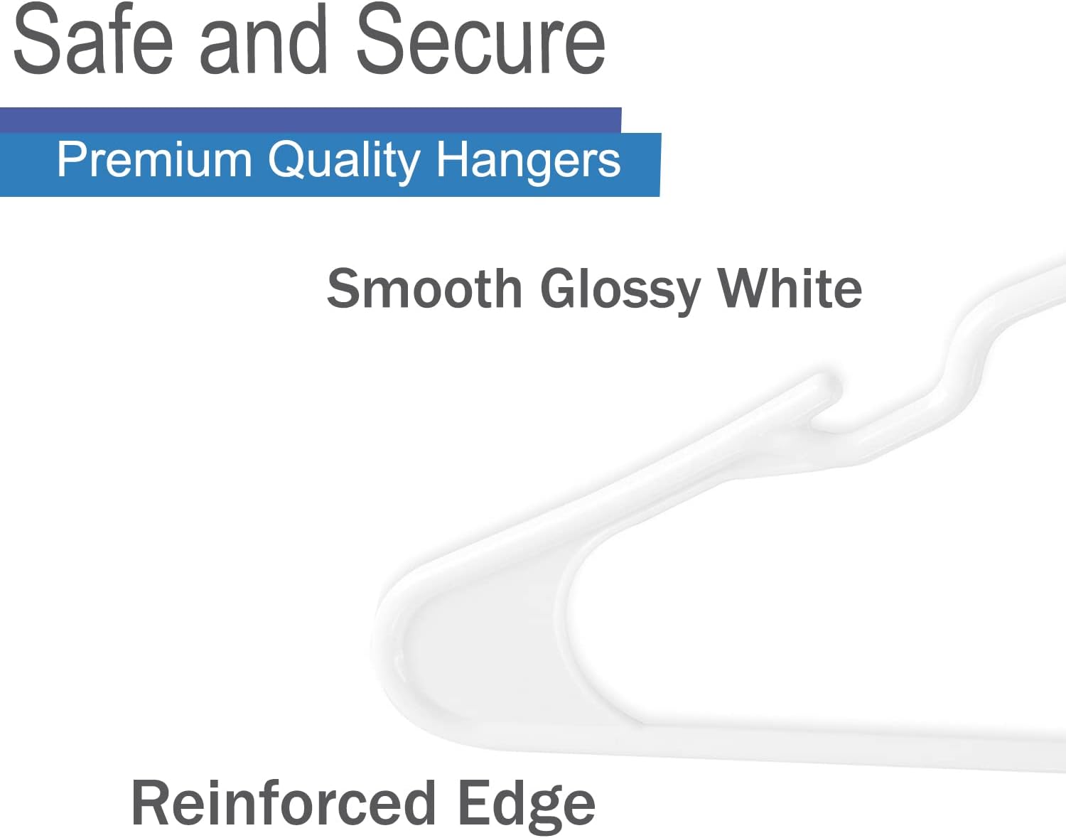 Plastic Notched Hangers Space Saving Tubular Clothes Hangers Standard Size Ideal for Everyday Use on Shirts, Coats, Pants, Dress, Skirts, Etc. (20, White)