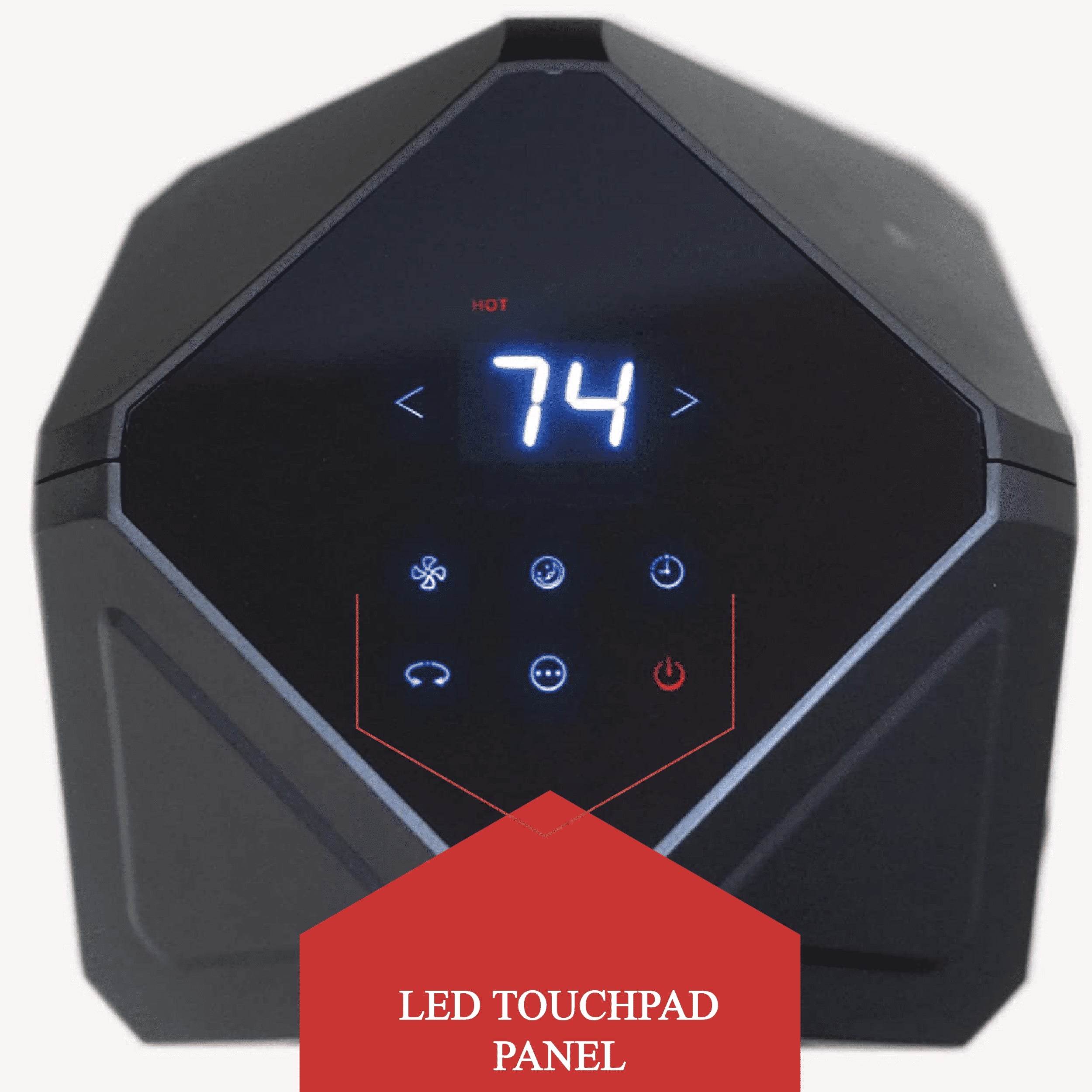 PROPER Air Jet Series-1 Infrared Space Heater Cooler Fan Combo | 1500/950W | 10 Fan Speeds | 5 Modes | 40-90 Thermostat