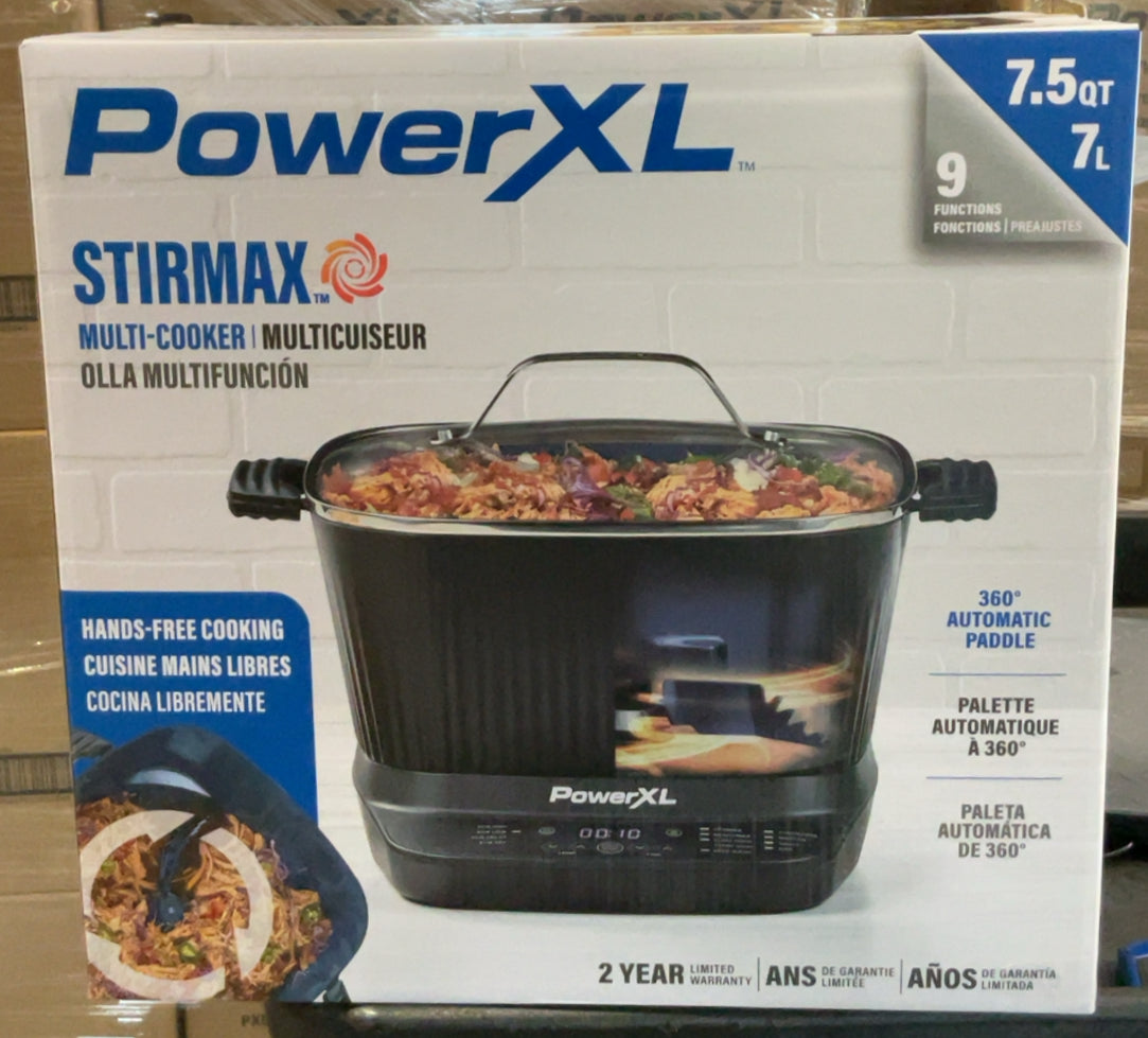 STIRMAX DELUXE 7.5 Quart Digital Multi-Cooker with Automatic Paddle to Stir and Shred, 9 in 1 programmable presets to Saut, Sear, and Brown Food Before Simmering  Accessories, Skillet, & Cookbook