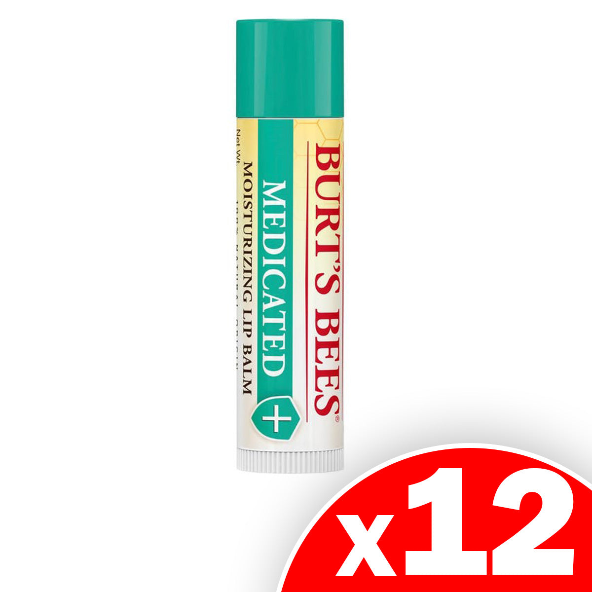 Burt's Bees Medicated Lip Balm, Soothes Chapped Lips with Menthol Counter Display, 12 Sticks Included