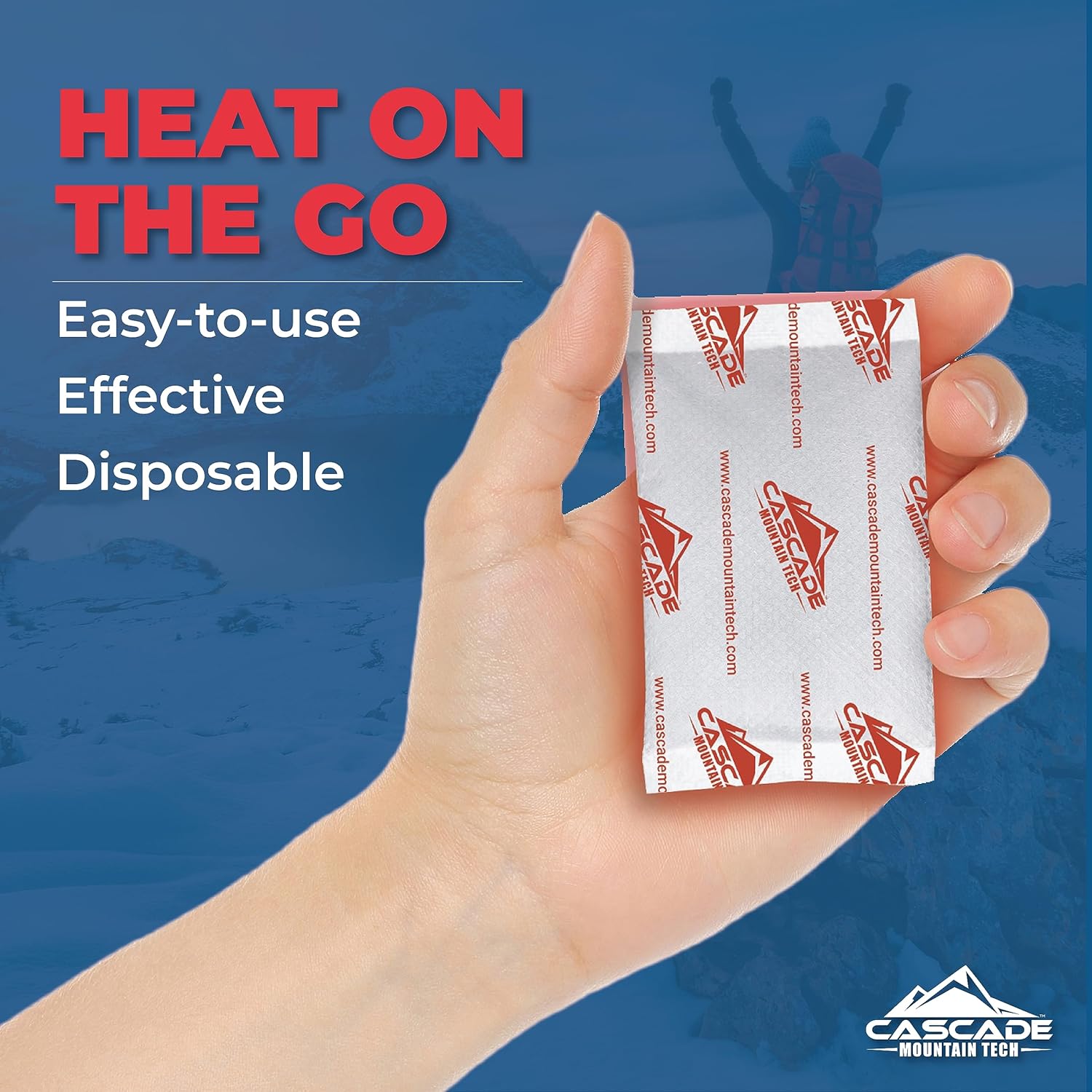 Cascade Mountain Tech Extra Long Lasting Air-Activated Hand Warmers Value Pack - Up to 8 Hours of Heat (40-Pack)