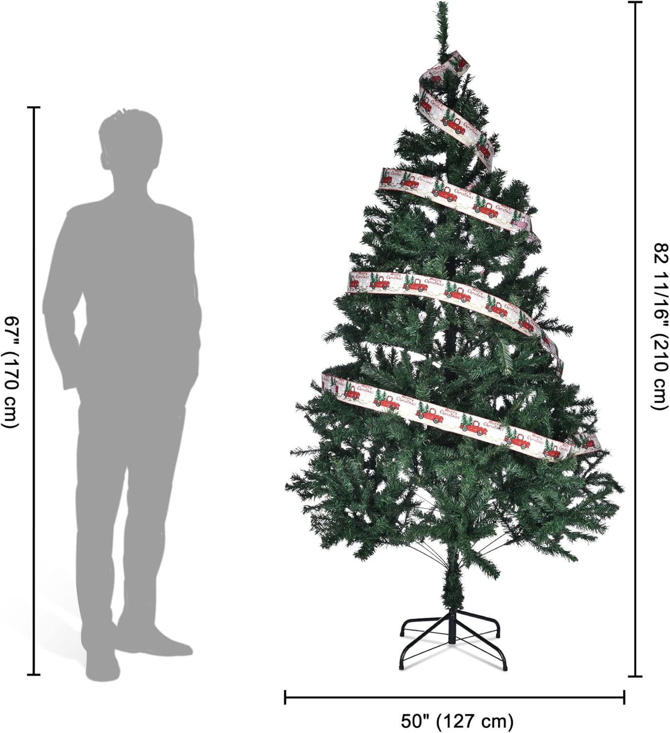 Yescom 7.5 feet Synthetic Christmas Tree Foldable X-shaped Metal Stand