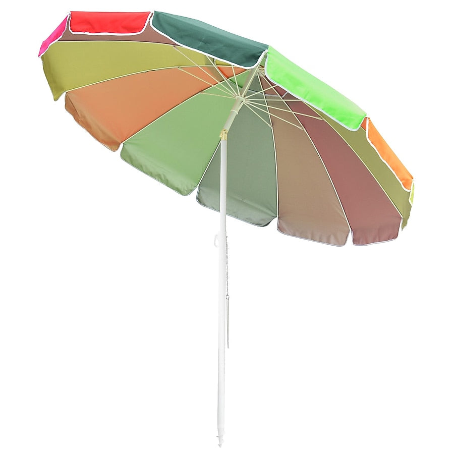 Yescom Rainbow Beach Umbrella Tilt 8 ft 12-rib w/ Anchor