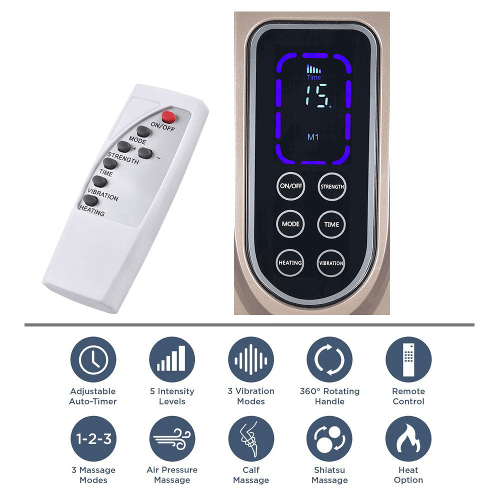 Yescom Foot Massager with Handle Heat Air Compression Shiatsu Health Care Essentials