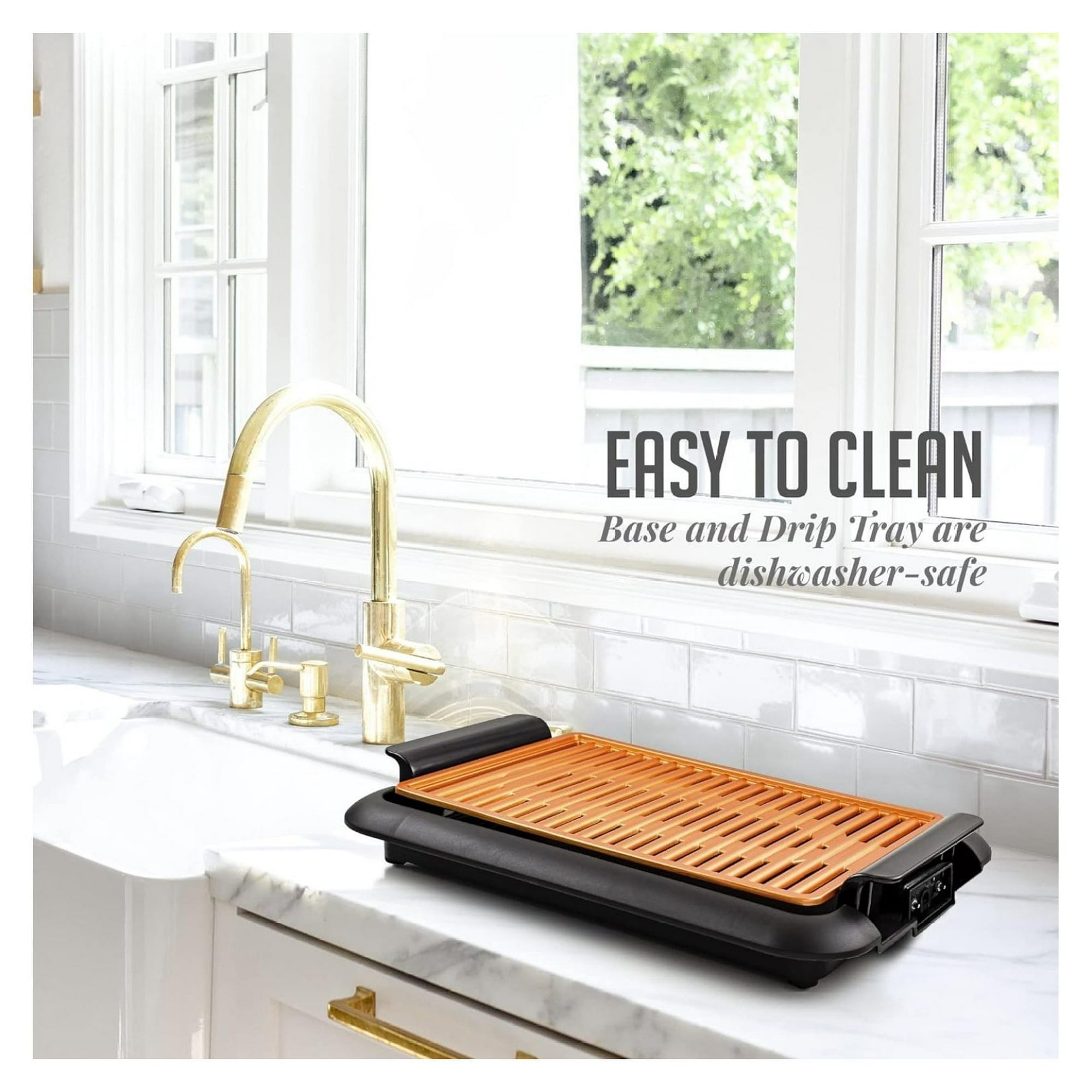 Complete Cuisine Electric Indoor Smokeless Copper Grill, 1200W