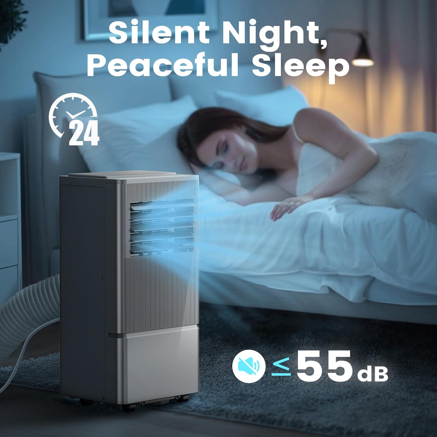 Air Choice Portable Air Conditioner, 10000 BTU Air Conditioner Portable for Room Up to 450 Sq.Ft, 24H Timer, 3-in-1 Quiet AC Unit, Dehumidifier, Fan, Remote, Window Kit Included, Silver