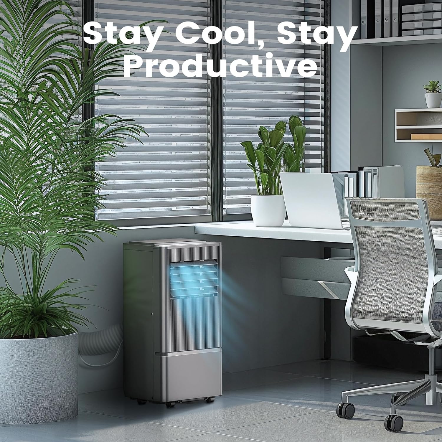 Air Choice Portable Air Conditioner, 10000 BTU Air Conditioner Portable for Room Up to 450 Sq.Ft, 24H Timer, 3-in-1 Quiet AC Unit, Dehumidifier, Fan, Remote, Window Kit Included, Silver