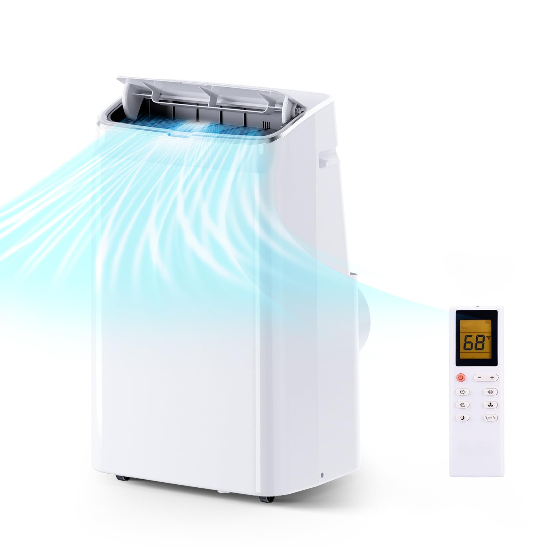 10,800 BTU Portable Air Conditioner, Portable AC Unit with Built-in Dehumidifier and Cooling Fan for Room up to 400 sq.ft., 24 Hour Timer, Remote Control & Window Mount Kit, White