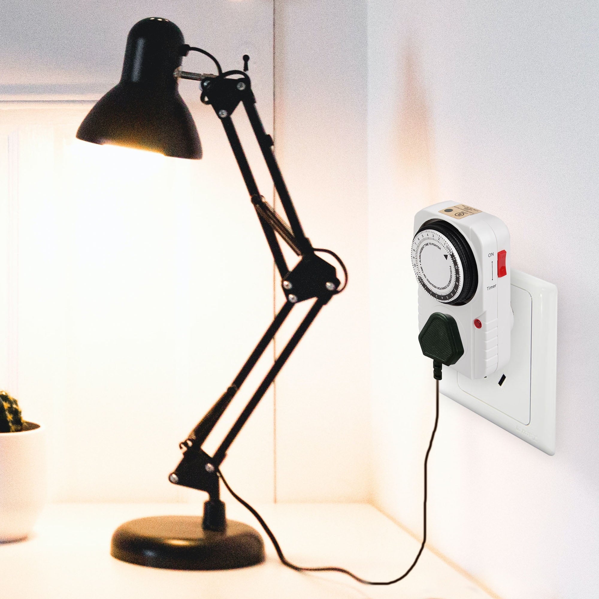 Yescom 24-hour 1875W 15A Grounded Mechanical Timer Outlet - Great for Christmas Décor, 4 Pack