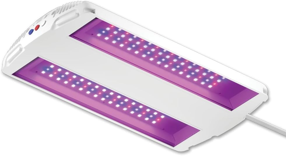 Good Earth Lighting 14-in 1-Light, 78-Watt Selectable Spectrum LED Grow Light, 117 PAR/PPF, Auto On/Off Timer, White