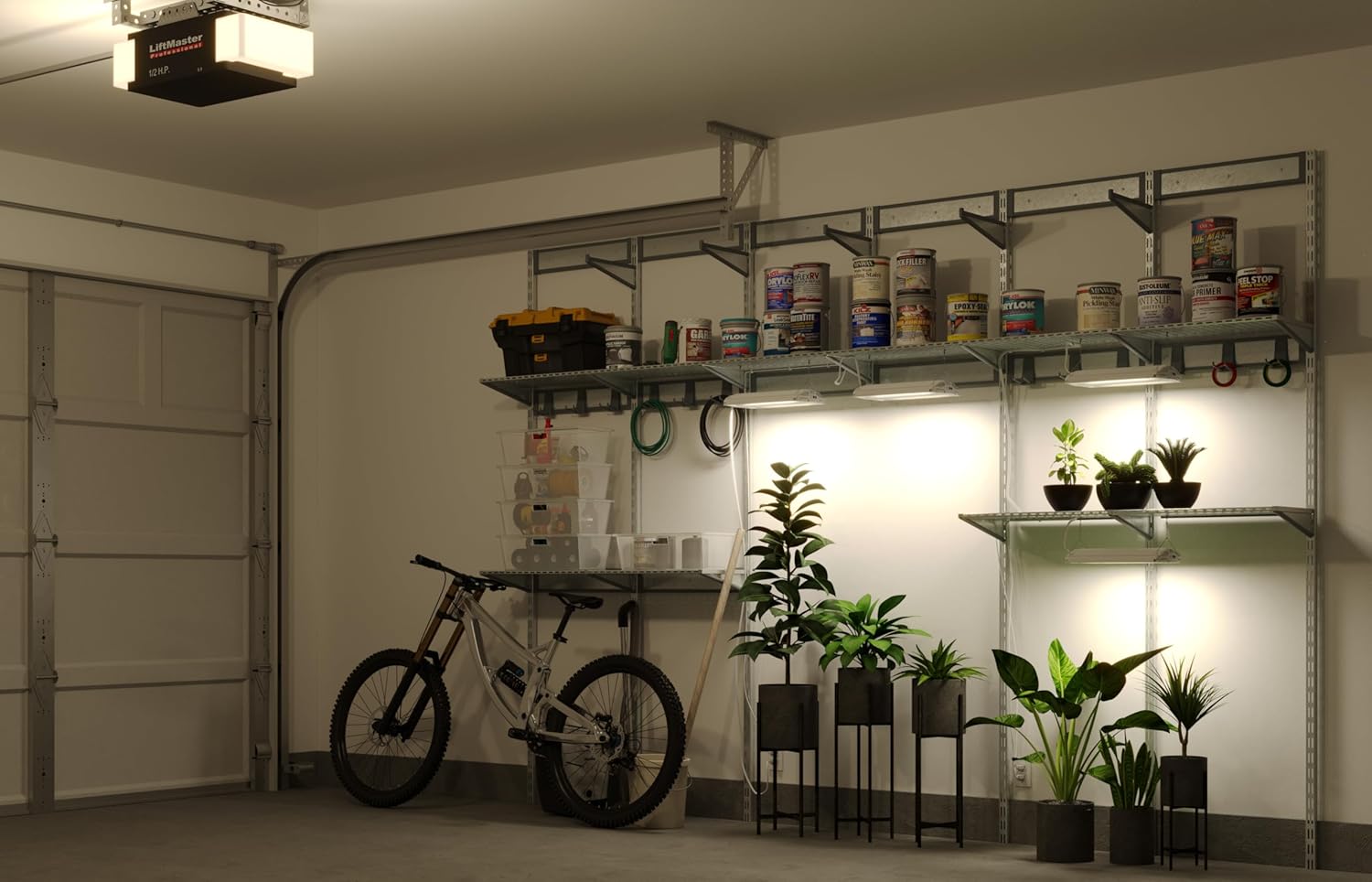 Good Earth Lighting 14-in 1-Light, 78-Watt Selectable Spectrum LED Grow Light, 117 PAR/PPF, Auto On/Off Timer, White