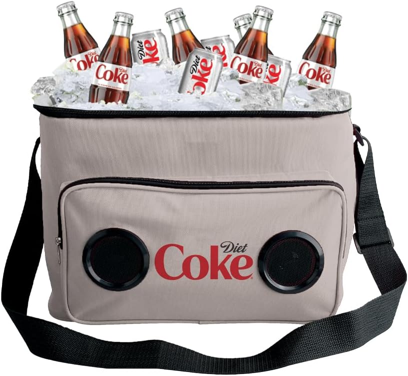 Cooler Bag with Built-in Bluetooth Stereo Speakers, Multi-Zipped Pockets, 24 Can Capacity, Adjustable Shoulder Strap, 12 Hours of Insulated Cooling and Freshness