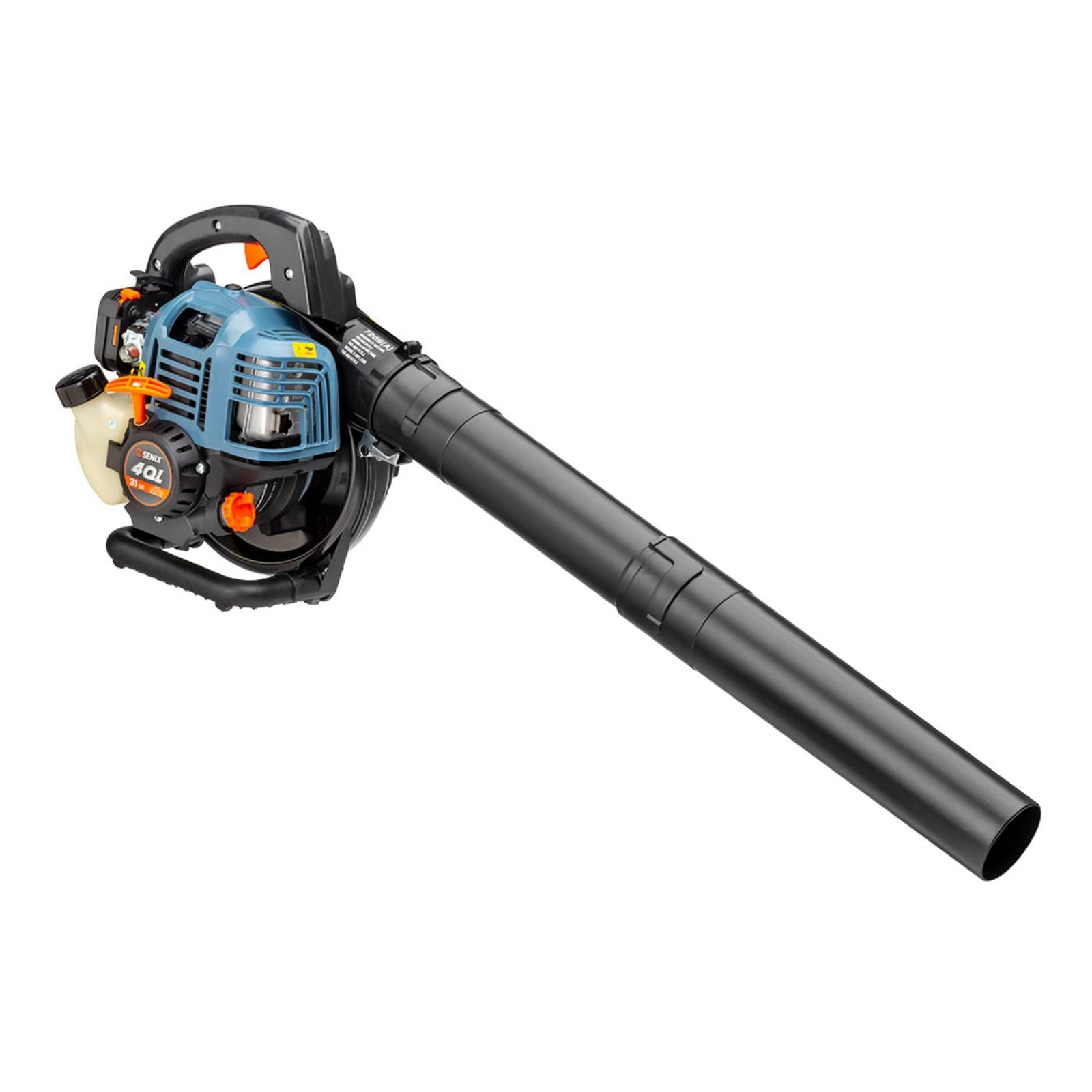 SENIX 4QL 31 cc 4-Cycle Handheld Gas Powered Leaf Blower and Vac for Lawn Care, Up to 550 CFM and 127 MPH, Light Weight, Dual Grip Handle, BLV4QL-M, Blue