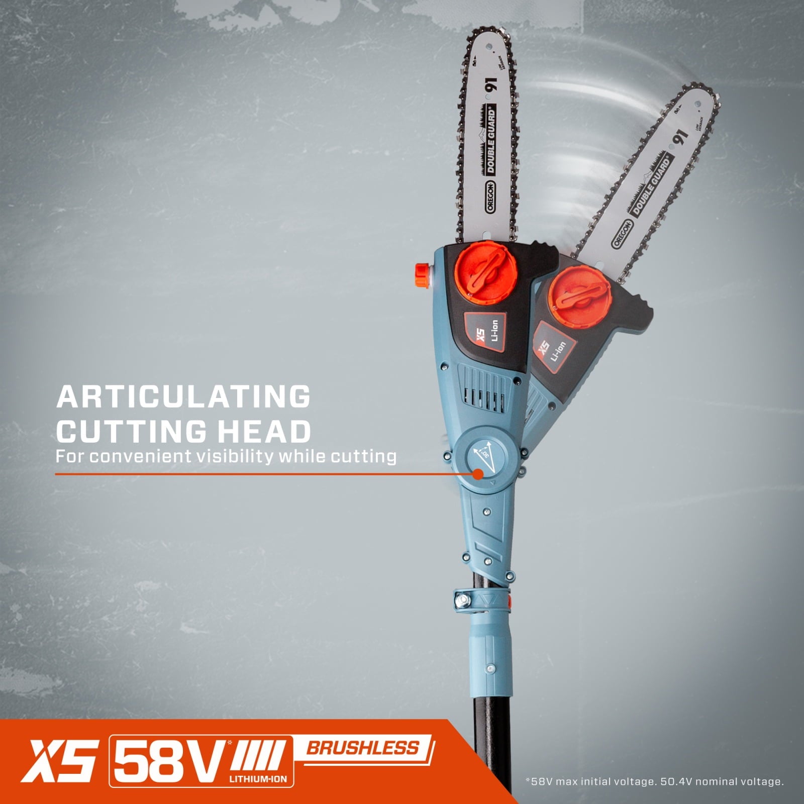 SENIX 10 Inch 58 Volt Cordless Pole Saw to Reach Branches up to 14 Feet (Battery & Charger Included)