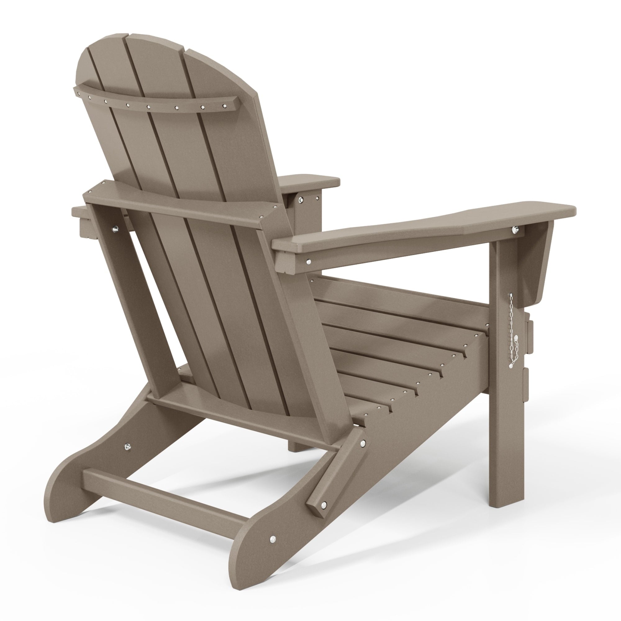 HDPE Outdoor Folding Adirondack Chair, Teak