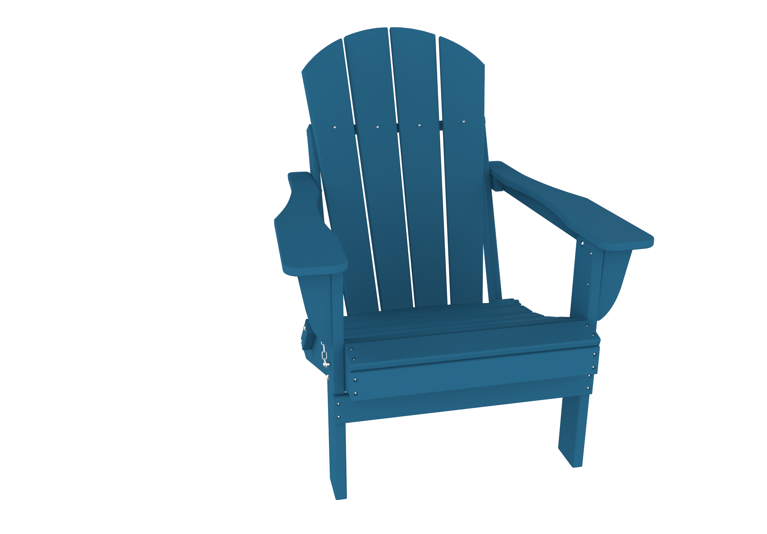Outdoor Folding HDPE Adirondack Chair, Weather Resistant, Blue