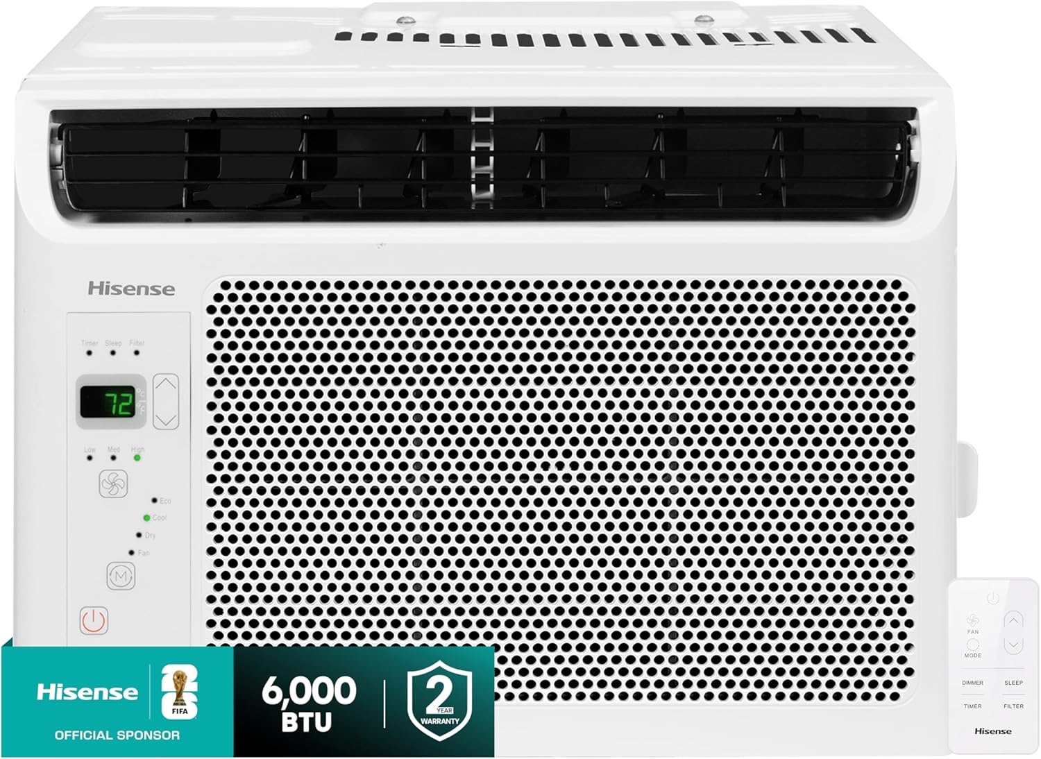 Hisense 6,000 BTU Window Air Conditioner, Easy Installation, Ultra Quiet, Easy-to-install Window Kit Included, Cool Only