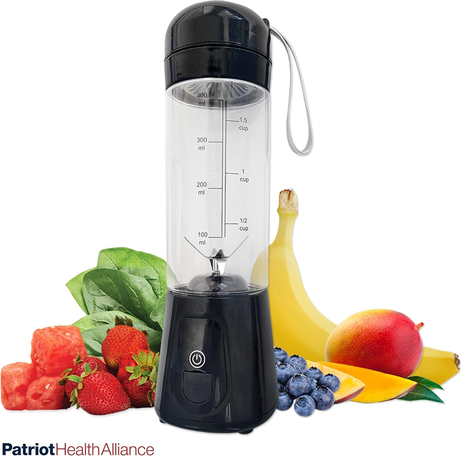 Patriot Power Blender, Portable, Cord-Free USB Rechargeable Mini Blender, Make Smoothies, Protein Shakes, Slushies for Kids & Margaritas On-The-Go, Gym, Camping, 2 Pack