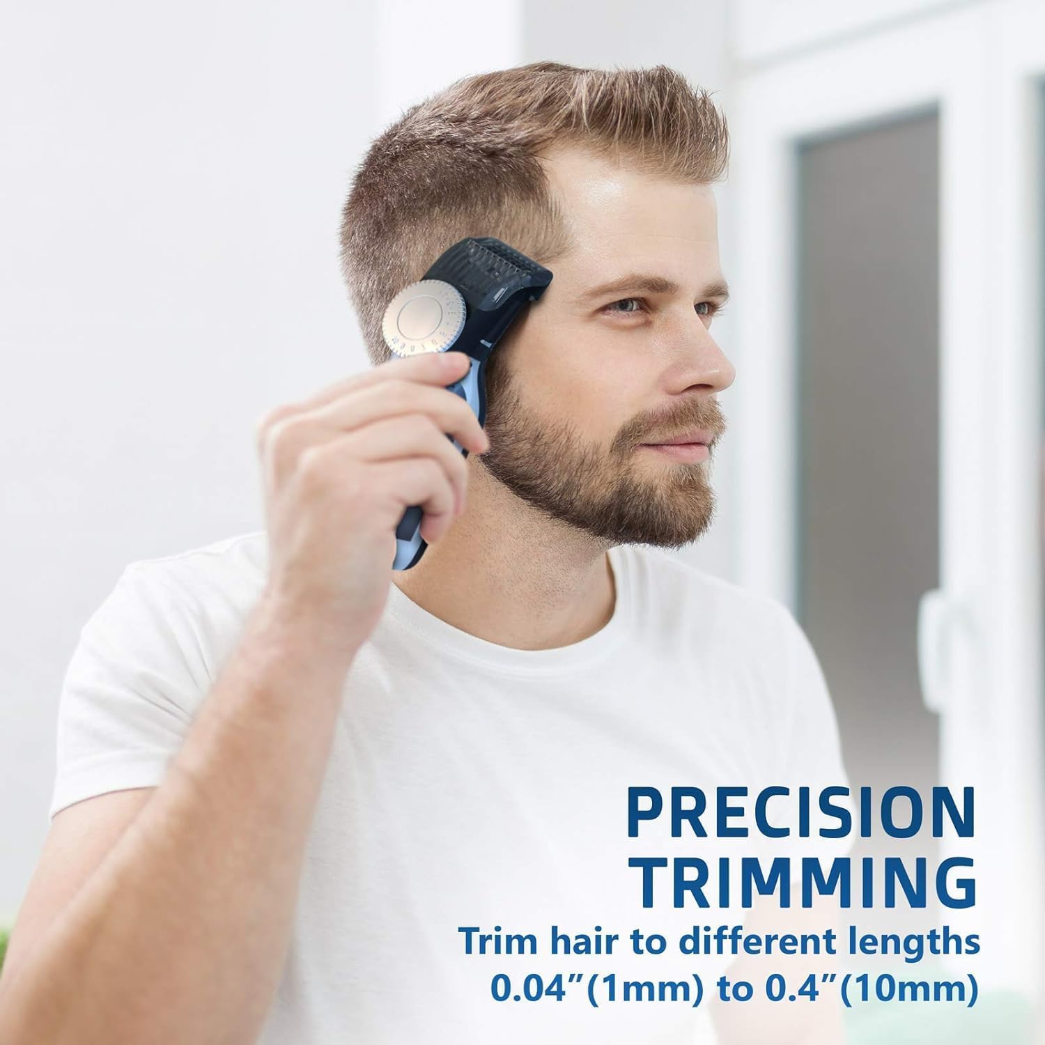 Mueller Pro Grooming UltraOneBlade Trimmer for Men - Beard and Mustache - Electric Razor Cordless, Waterproof Adjustable Hair Length, and Battery Indicator for Precision Grooming, 2 Pack