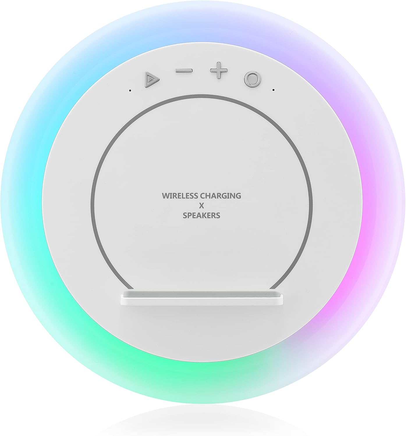 Rumi Lighting 4-in-1 Color Changing Night Lights with Wireless Charger and Bluetooth Speaker for Sleeping Adults, Best Birthday Gift for Women, Men, Dad, Mom, Teenage, Ideal Bedside Table Lighting, 2 Pack