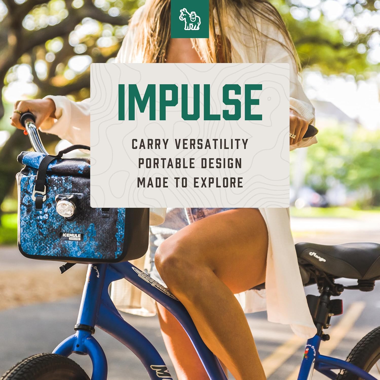 ICEMULE Impulse Cooler - 3-in-1 Bike Handlebar Bag, Cross-Body Tote and Cooler with Carry Handle, Insulated Lunch Bag, Portable, Waterproof, Turquoise, 2 Pack