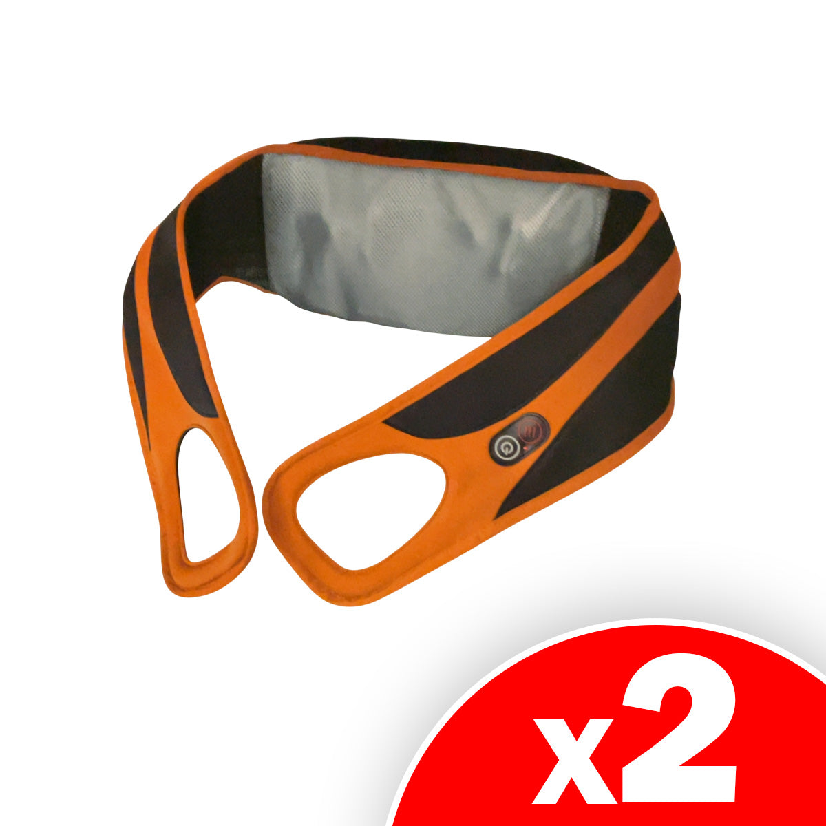 Wahl Body Massager Wrap with Heat, Shiatsu Massage Nodes, Soothing Pain Relief for Neck, Back, Shoulders, & Legs, FSA Eligible, Orange/Grey, 2 Pack