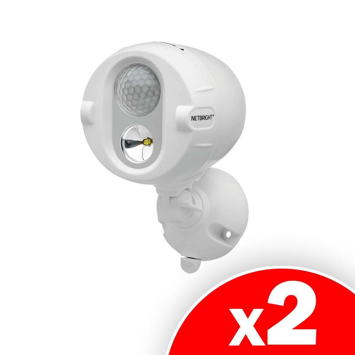 Mr. Beams MBN340 200-Lumen Networked LED Wireless Motion Sensing Spotlight System with Net Bright Technology, White, 2 Pack