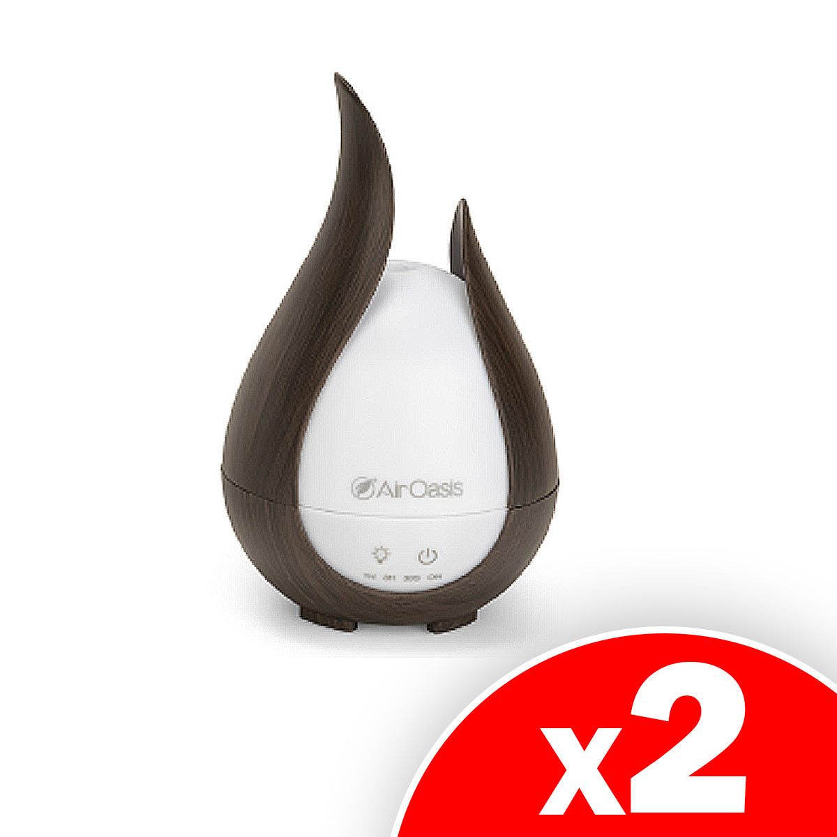 Teardrop Essential Oil Diffuser & Humidifier (Dark Wood), 2 Pack